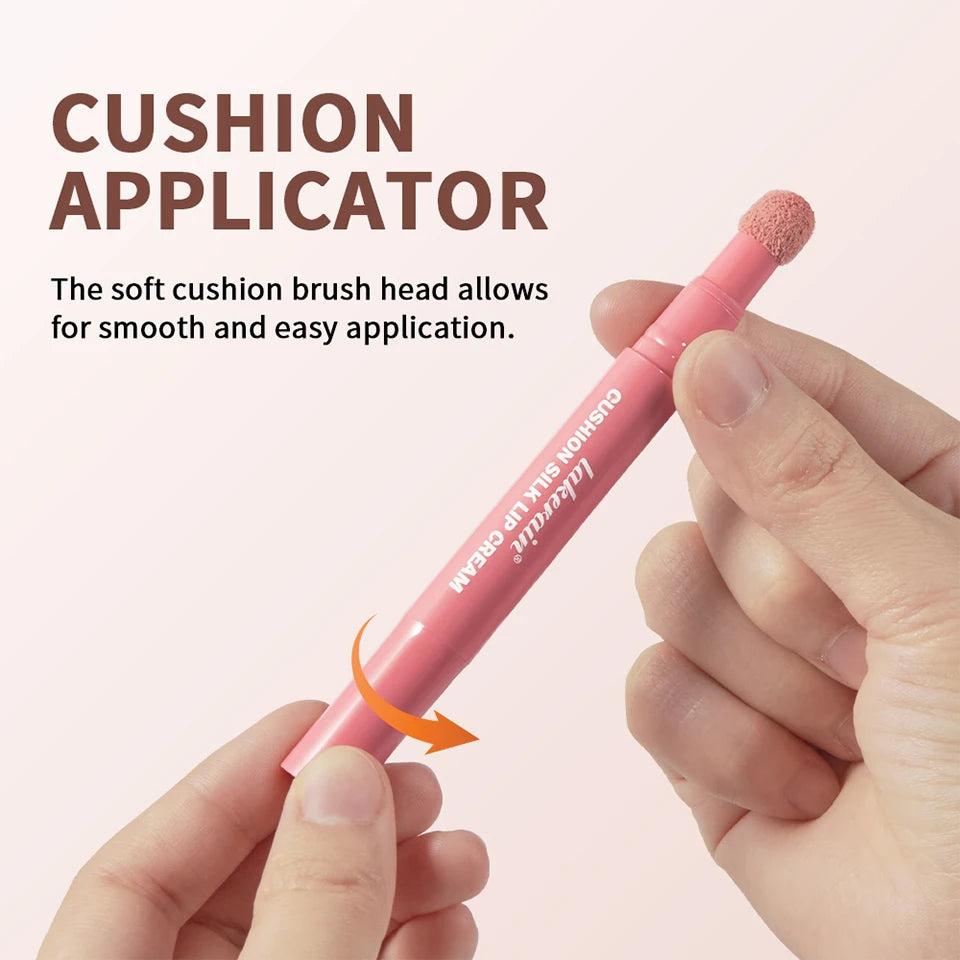 Cushion Silk Lip Cream Long Lasting Wear Waterproof Non Transfer Formula Matte Velvety Finish Lip Glaze Natural Cosmetics