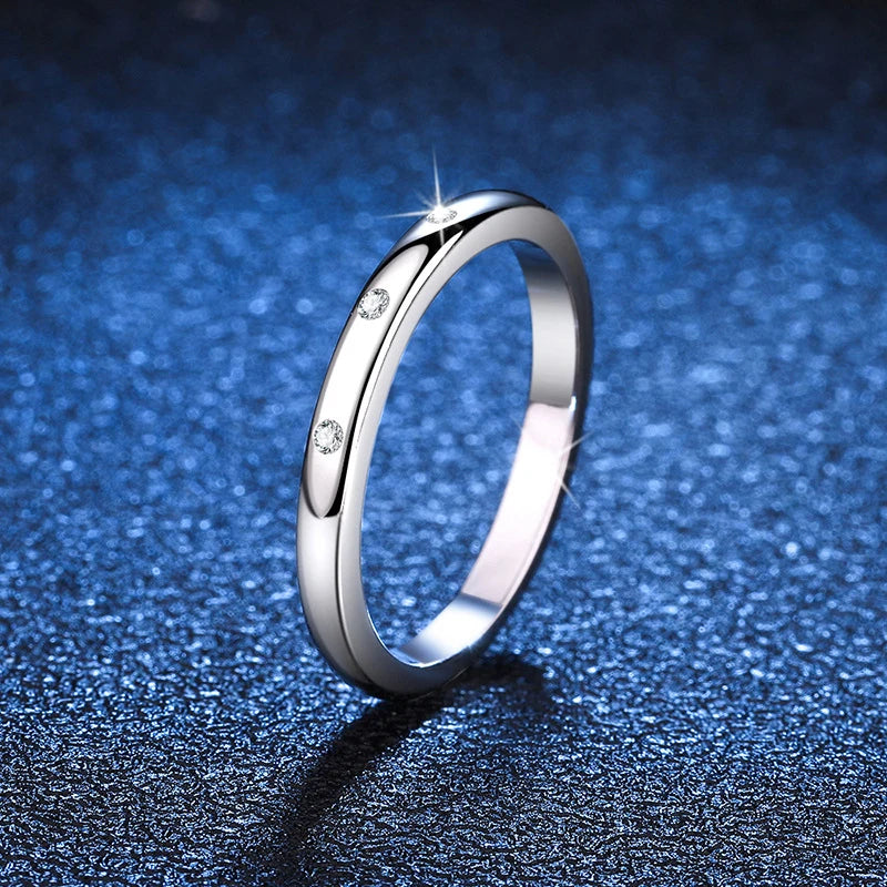 NeeTim Moissanite Ring for Women S925 Solid Silver with White Gold Plated Diamond Wedding Bridal Band Luxury Jewelry Gift