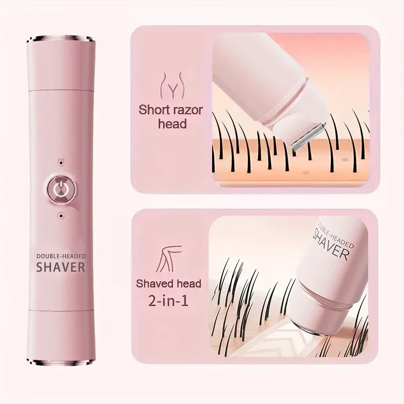 Electric Shaver for Woman Double Head Dual Purpose Female Razor Body Epilator Leg Underarm Bikini Electric Hair Remover Trimmer
