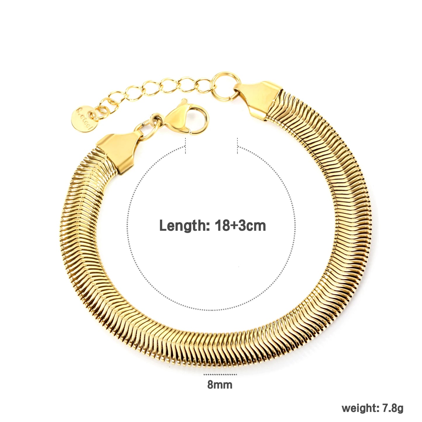 LUXUSTEEL 2-8mm Women‘s Stainless Steel Chain Bracelet Geometric Charm Chain Metal Female Bracelet Fashion Jewelry Party Gifts