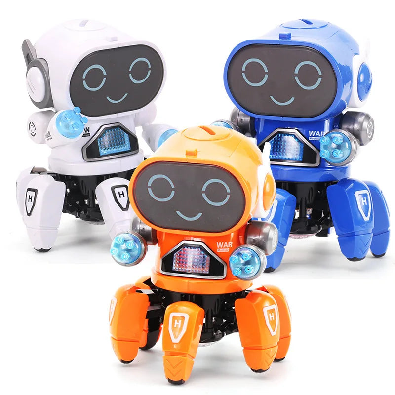 Kids Dance Robots Music LED 6 Claws Octopus Robot Birthday Gift Toys For Children Early Education Baby Toy Boys Girls