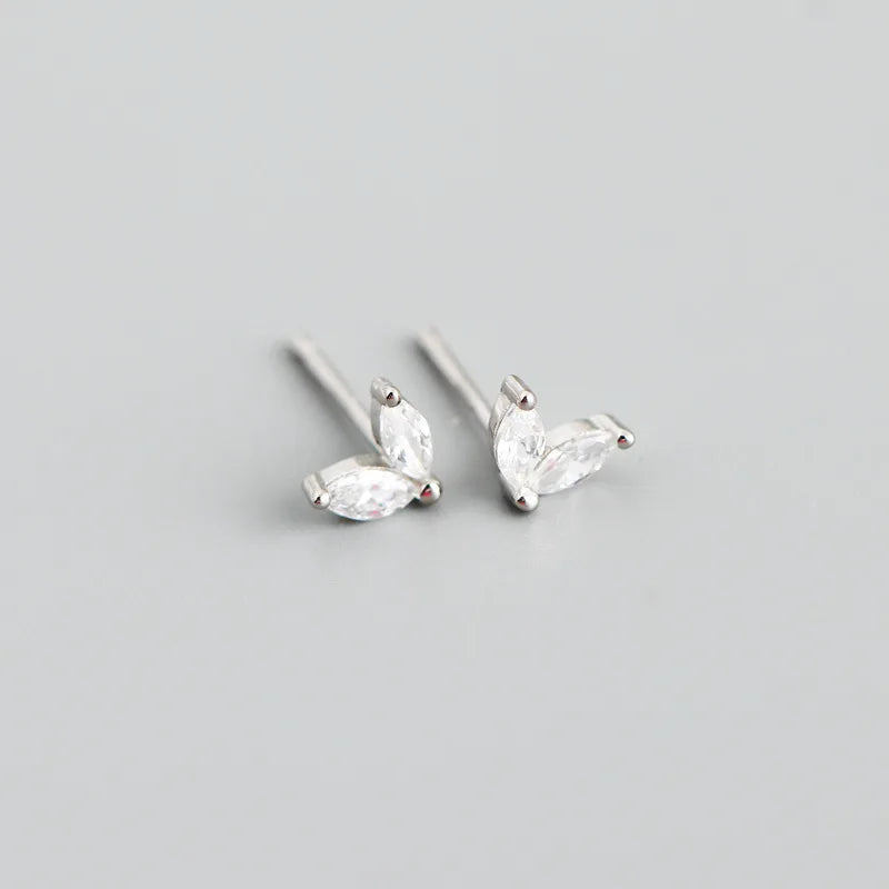 INZATT Real 925 Sterling Silver 5mm Horse Eye Zircon Mini Stud Earrings for Women Classic Fine Jewelry Ear Hole Care Accessories