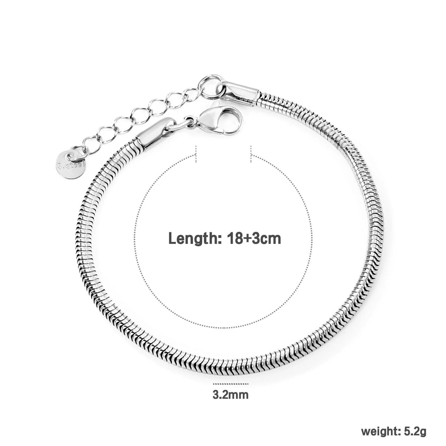 LUXUSTEEL 2-8mm Women‘s Stainless Steel Chain Bracelet Geometric Charm Chain Metal Female Bracelet Fashion Jewelry Party Gifts