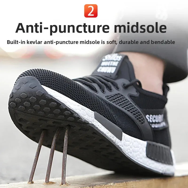 Lightweight Safety Shoes Men Women Work Shoes Steel Toe Cap Working Boots Sneakers Man Women Breathable Shoes Tactical Boots