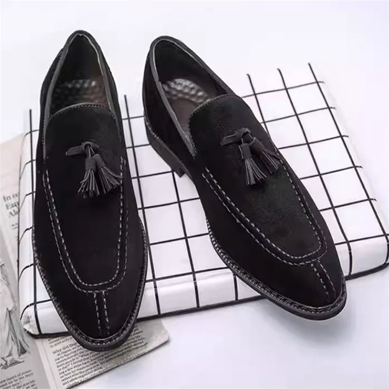 Men's Casual Leather Shoes Mens Fashion Patchwork Party Wedding Loafers Moccasins Men Slip-on Light Comfortable Driving Flats
