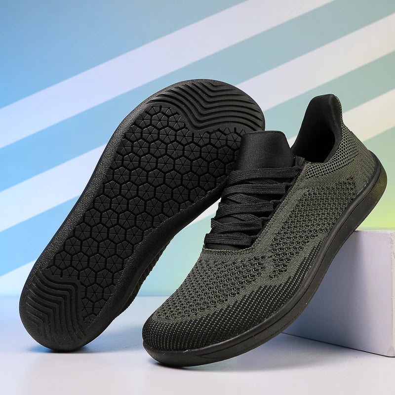 Plus Size 50 51 52 53 54 Wide Toe Box Barefoot Shoes Men Casual Mesh Shoes Minimalist Zero Drop Sneakers Breathable Big Foot