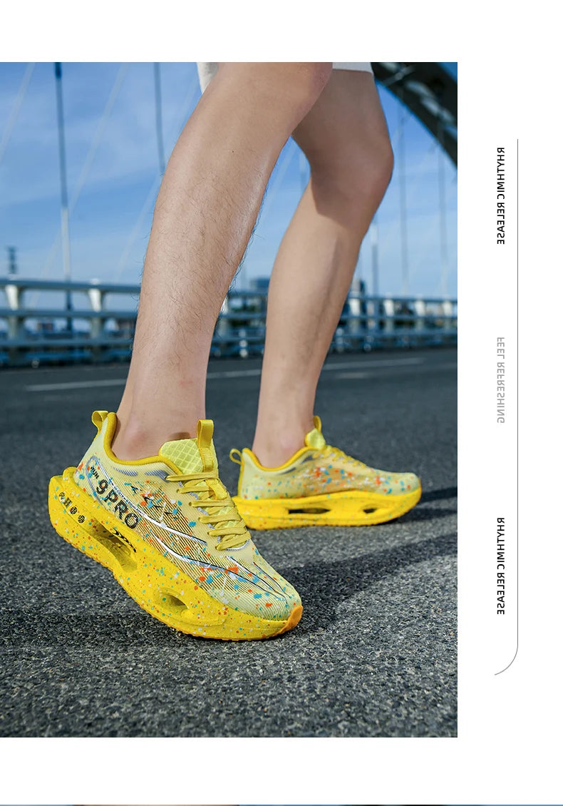 New Soft Sole Cushioning Men's Running Shoes for Women High-quality Road Jogging Shoes Light Comfy Sneakers Reflective Night Run