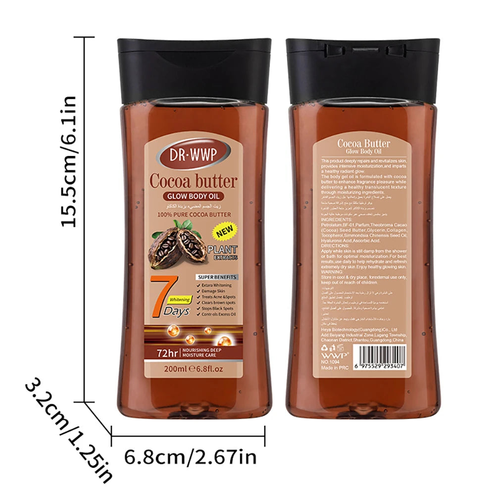 Kojic Acid Body Massage Essential Oil Nourishes Skin Foreign Trade Full Body SPA Cocoa Butter Scraping Moisturizing Body Gel Oil