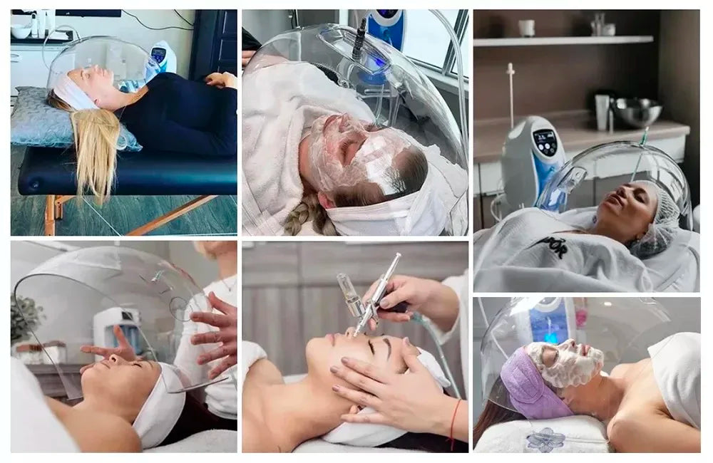 Korea O2toderm Oxygen Facial Machine Oxygen Skin Rejuvenation Spray Gun Anti Aging Oxygen LED Dome Therapy Beauty Machine