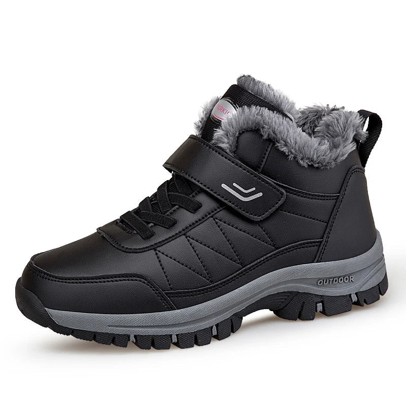 Winter Men's Snow Boots Women Slip On Winter Shoes Waterproof Comfortable Ankle Boots Sneakers Plush Hiking Walking Couple Shoes