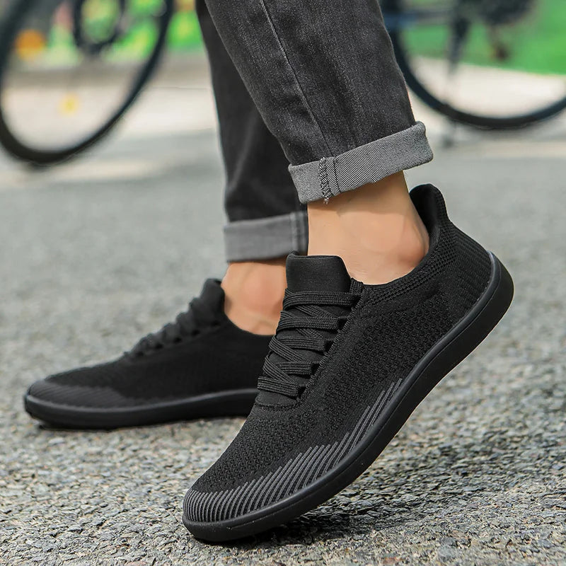Plus Size 50 51 52 53 54 Wide Toe Box Barefoot Shoes Men Casual Mesh Shoes Minimalist Zero Drop Sneakers Breathable Big Foot