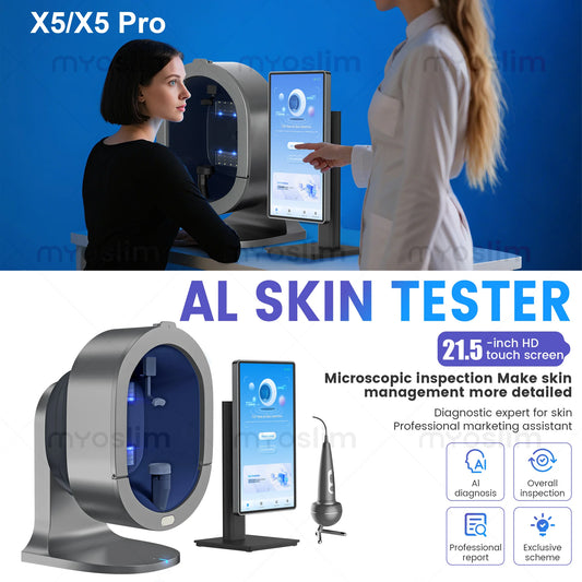 3D Facial Skin Analyzer Machine 21.5 Inch AI 8 Light Spectrum Skin Care Scanner Hair Analysis for Business Beauty Care