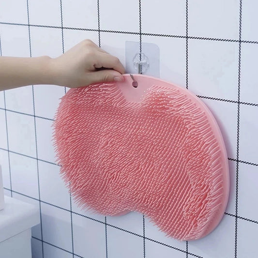 Exfoliating shower massage foot pad, silicone anti-slip bath mat, back massage brush, body cleaning products, single product