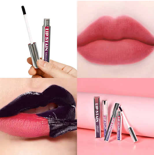 Peel Off Rose Pink Lip Gloss Matte Outline Contour Tattoo Lip Stain Waterproof Transfer Resistant Tear Off Natural Lip Tint Gift