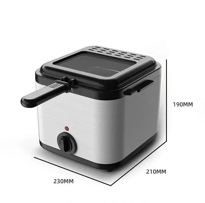 110V 220V 1000W 2.5L Square Fryer Multifunctional Electric Fryer French Fries Chicken Wings Snacks