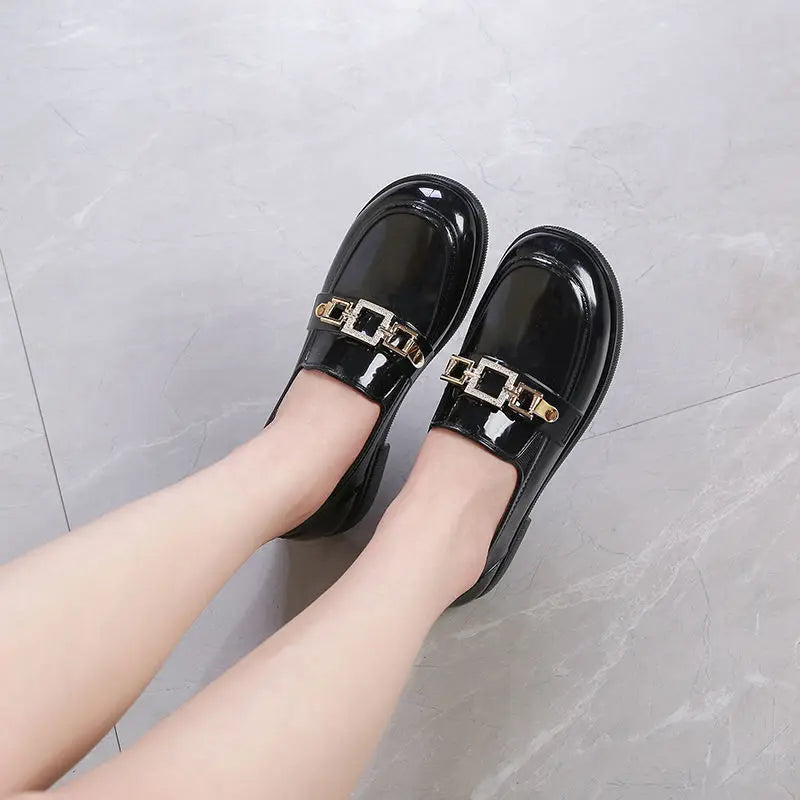 Rain Boots Women Diamond Chain Waterproof Water Shoes Top Quality Women's Rubber Shoes Oil-resistant Non-slip Kitchen Galoshes