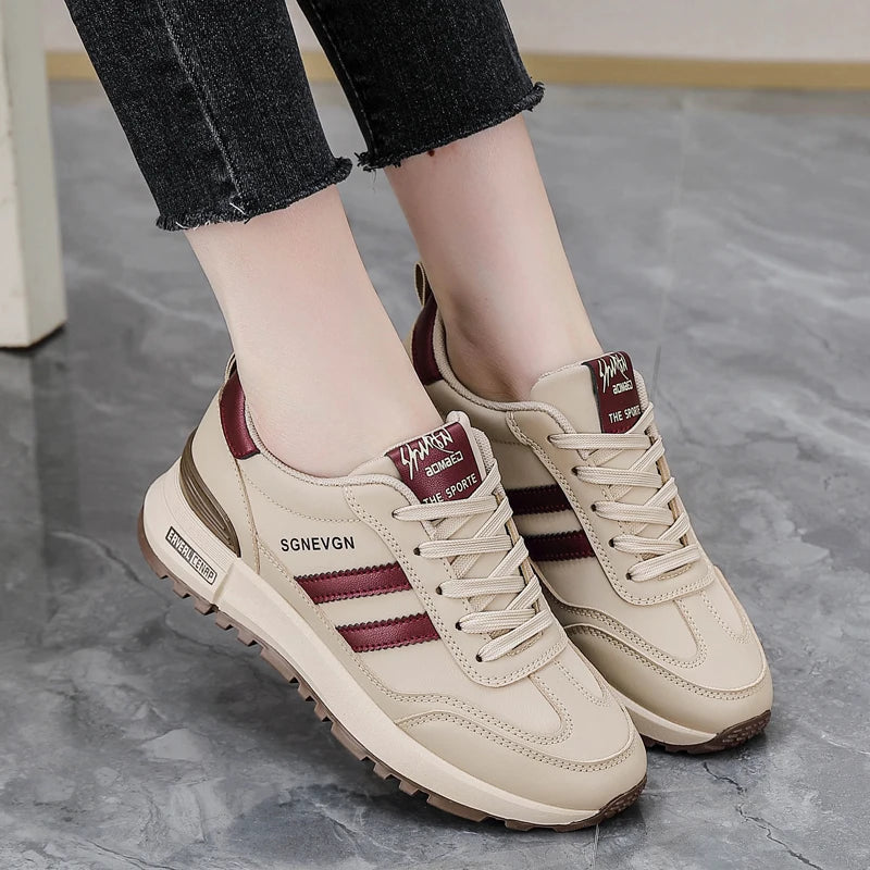 Casual Sneaker Spring Women's Board Shoes Thick Soled Trendy Lightweight Jogging Sneakers Height Increasing Vulcanized Shoes