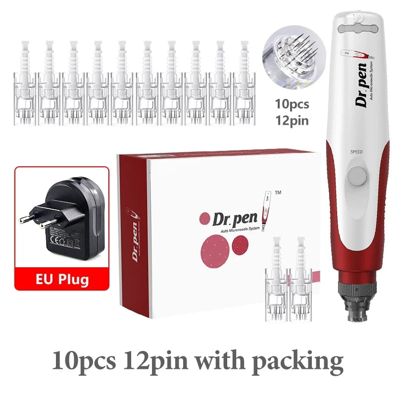 Dr.pen Ultima N2 with 12pcs Cartridge Nano Skin Care Kit 0.25mm Needle Derma Pen Micro Skin Rejuvenation Machine