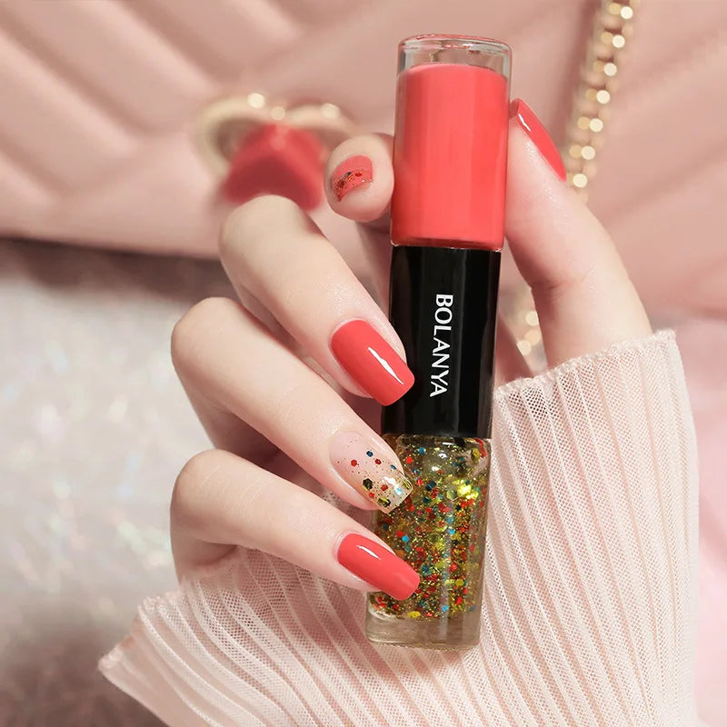 Double-Head Nail Polish Quick Drying Without Baking Durable Non-peeling Nail Art All for Manicure Regular Gel Nail Polish Set