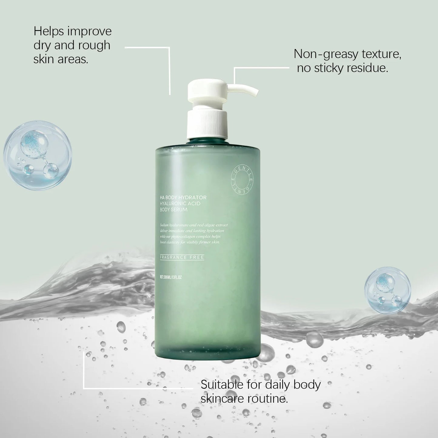 Hyaluronic Acid Body Serum - Moisturizes, Softens Skin, Enhances Elasticity, Smooth, Refreshing, and Hydrating