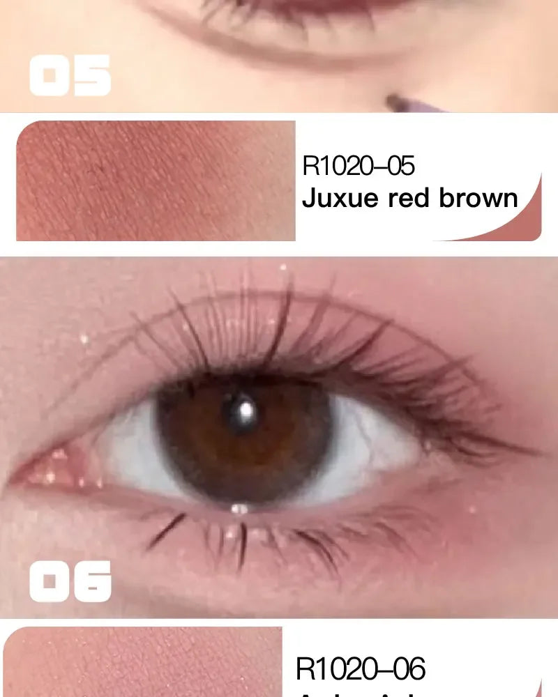 Red Brown Eyeshadow Palette Multifunctional Makeup Palette Silky Matte Coral Red Eyeliner Silkworm Lower Shadow Eyeliner Makeup