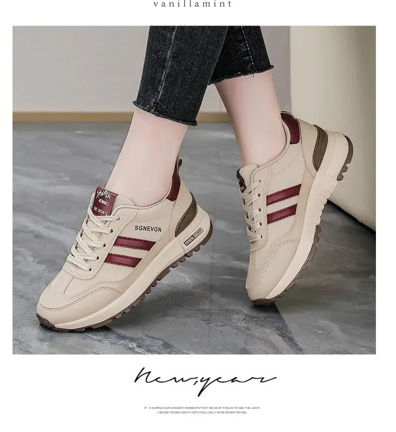 Casual Sneaker Spring Women's Board Shoes Thick Soled Trendy Lightweight Jogging Sneakers Height Increasing Vulcanized Shoes