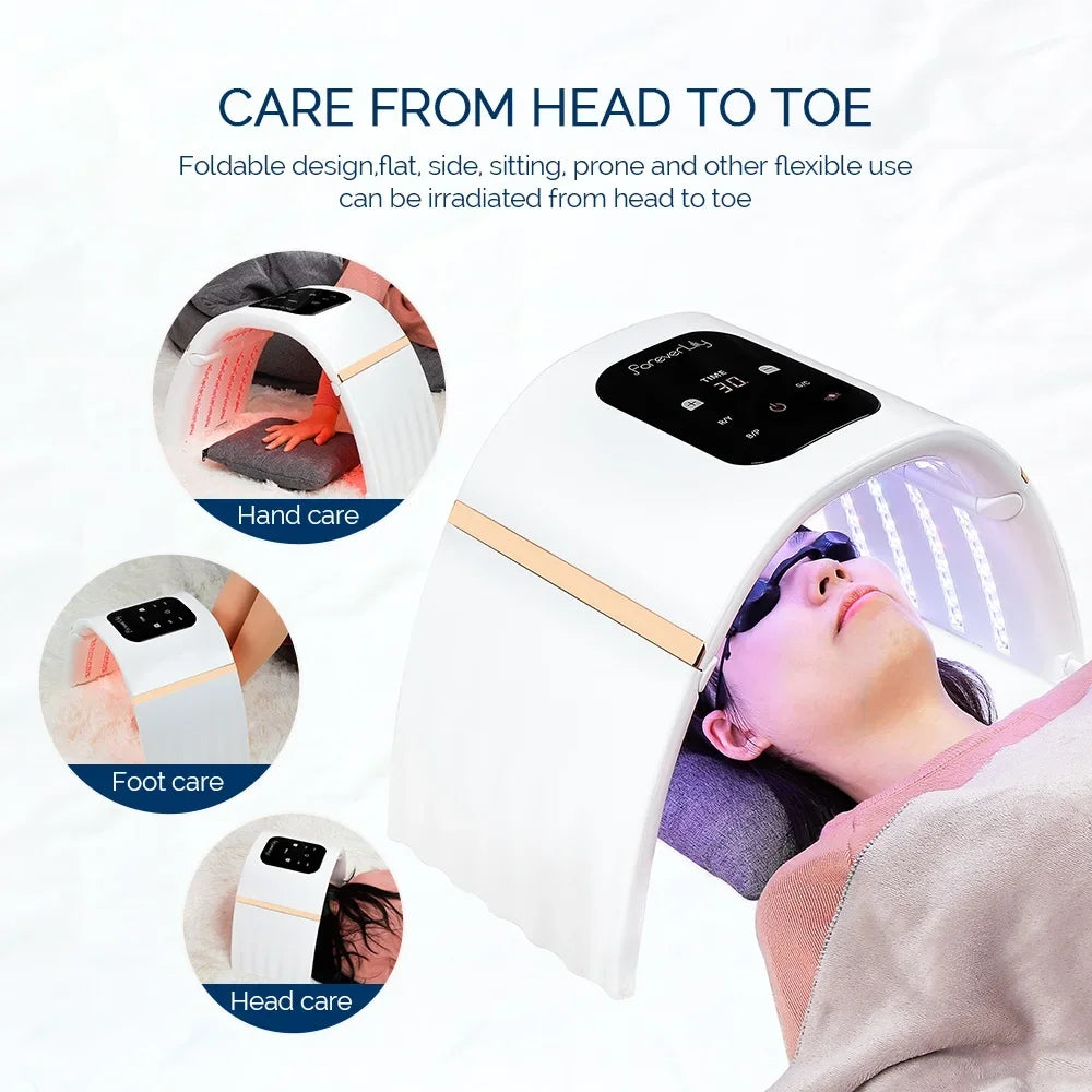 Foreverlily 7 Colors PDT LED Photodynamic Therapy Beauty Device 112PCS LEDs Facial Body Mask Anti Acne Tighten Skin Rejuvenation