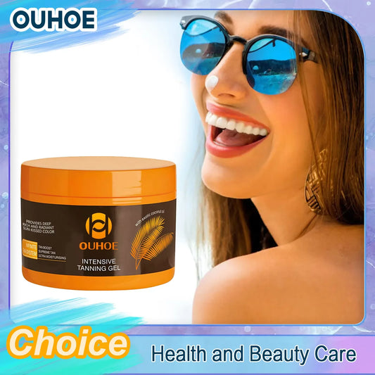 Intensive Tanning Gel Accelerator Bronzing Solarium Sunbeds Summer Long Lasting Repair Moisturizing Face Body Self Tanner Cream