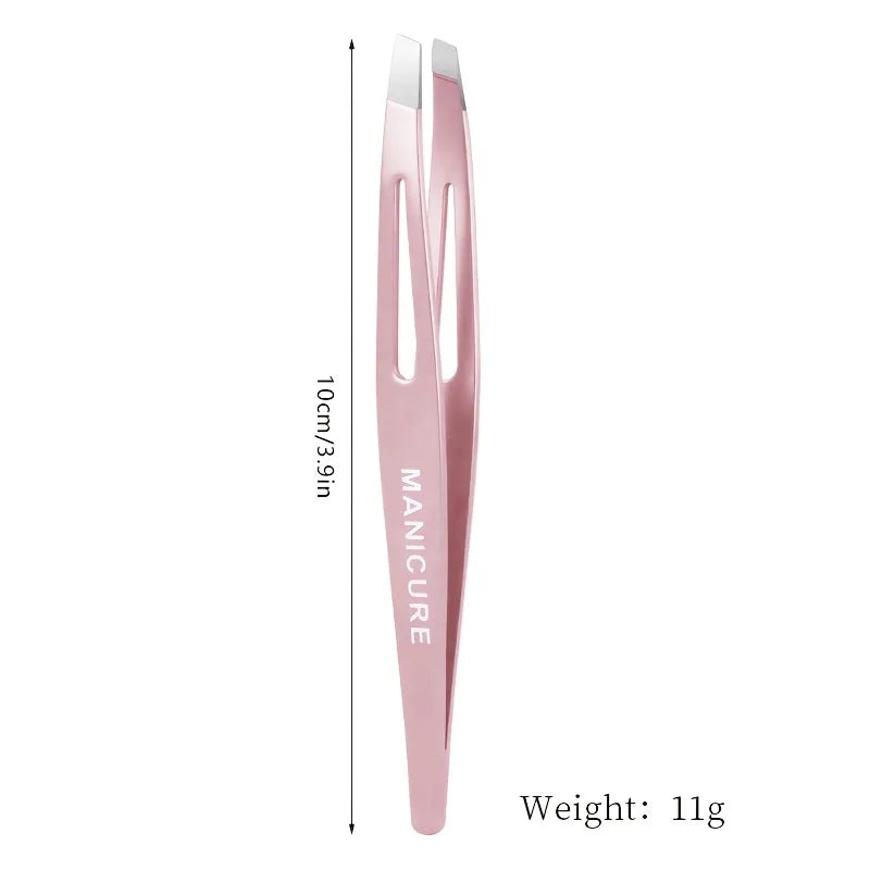 1pcs Colorful Stainless Steel Eyebrow Tweezer Colorful Hair Beauty Fine Hairs Puller Slanted Eye Brow Clips Removal Makeup Tools