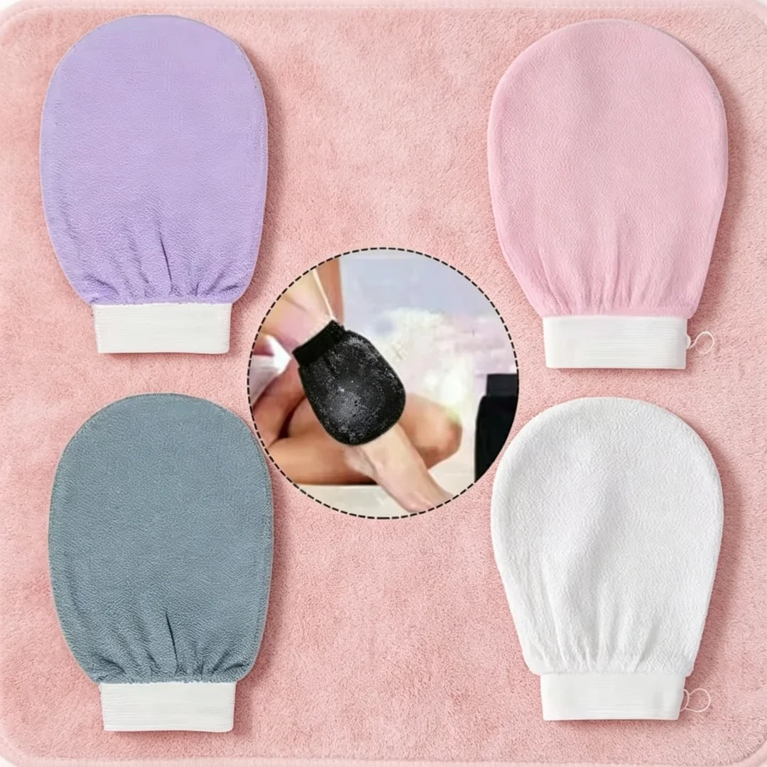 Gentle Skin Exfoliating Glove 1Pc Double Sided Hammam Bath Double Sided Gentle Body Peeling Glove Soft Hammam Exfoliator Mitt