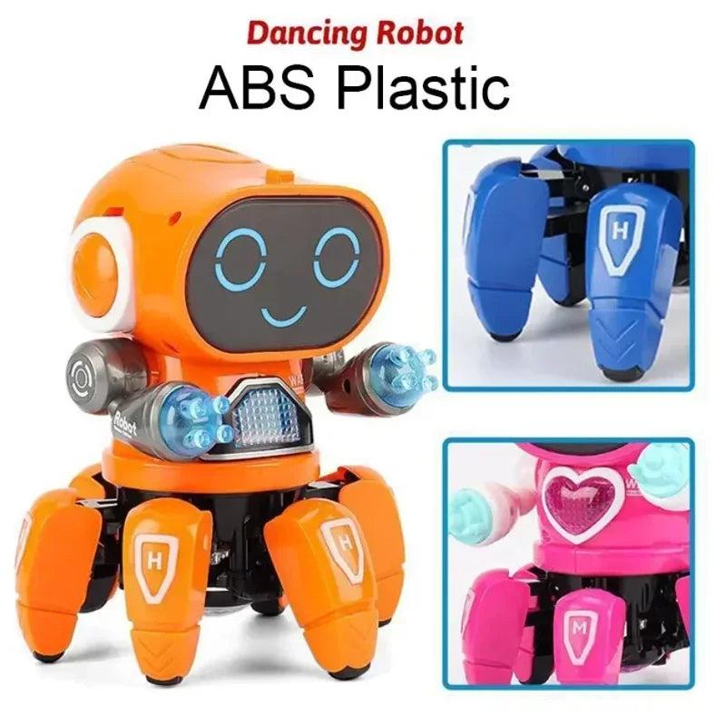Kids Dance Robots Music LED 6 Claws Octopus Robot Birthday Gift Toys For Children Early Education Baby Toy Boys Girls