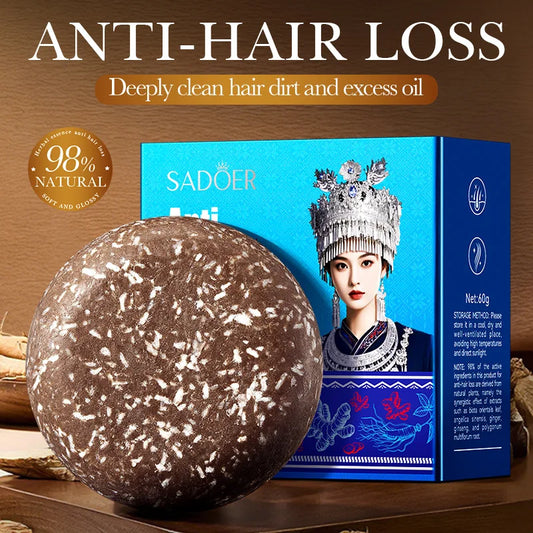 Oriental Hmong Traditional Anti-Hair Loss And Dandruff Solid Shampoo Soap - Deep Cleansing And Nourishing Shampoo Soap Bar