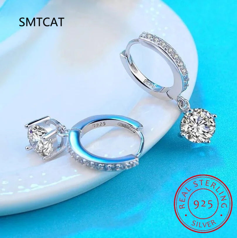 3 Carat Gra Certified Original Moissanite Hoop Earrings 925 Sterling Silver D Color Lab Diamond Drop Earrings for Women Jewelry