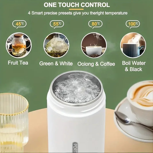 Mini Kettle 500 ml Electric Travel Kettle 4 Temperatures Portable Kettle Fast Heating Cup for Coffee and Tea