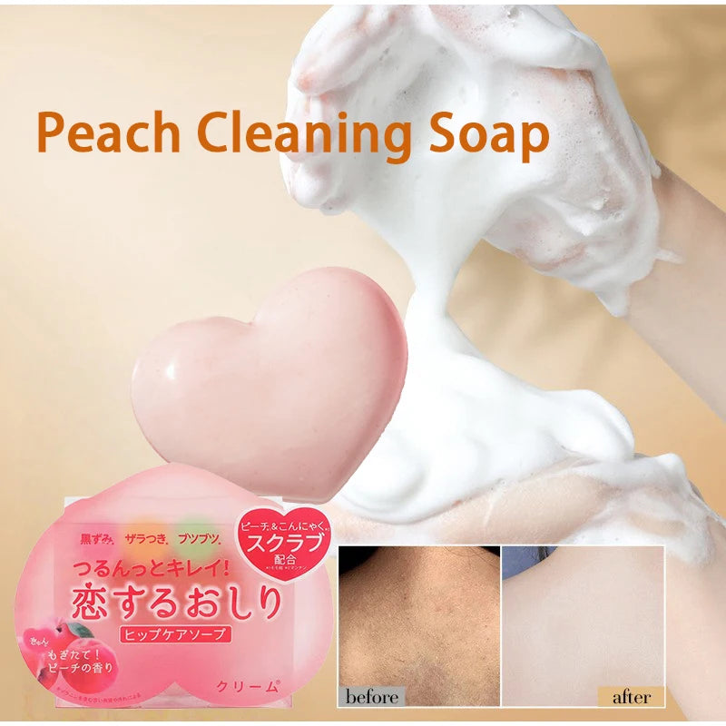 Peach Shaped Soap Bar:Intimate Area Underarm Hip Gentle Cleaning Exfoliation Brightening,Lighten Melanin Dull,Smooth Tender Skin