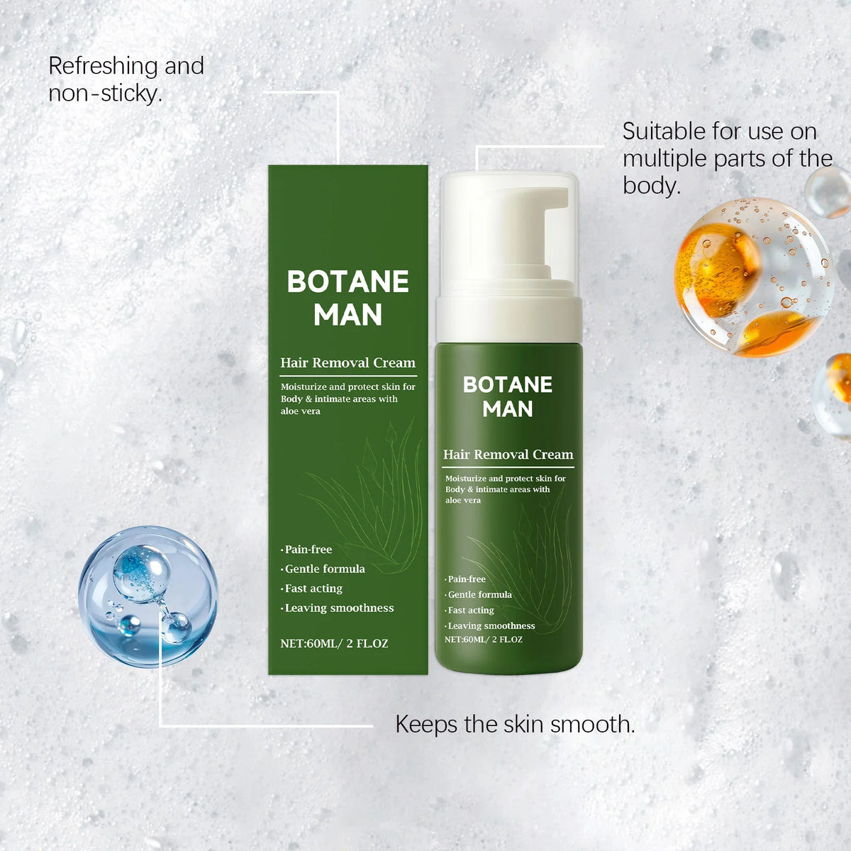 Hair Removal Mousse Spray Painless Armpit Legs Arms Hair Growth Inhibitor Smooth Skin Prevent Dryness Nourishing Depilatory Foam