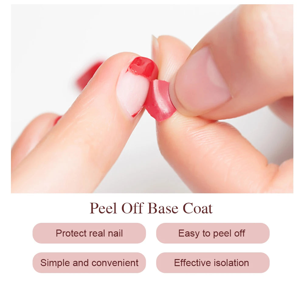 AWStorG 15ML Peel Off Base Coat UV Gel Nail Polish Clear Primer  Semi Permanent UV Soft Pratice Gel For Protect Care Nails Art