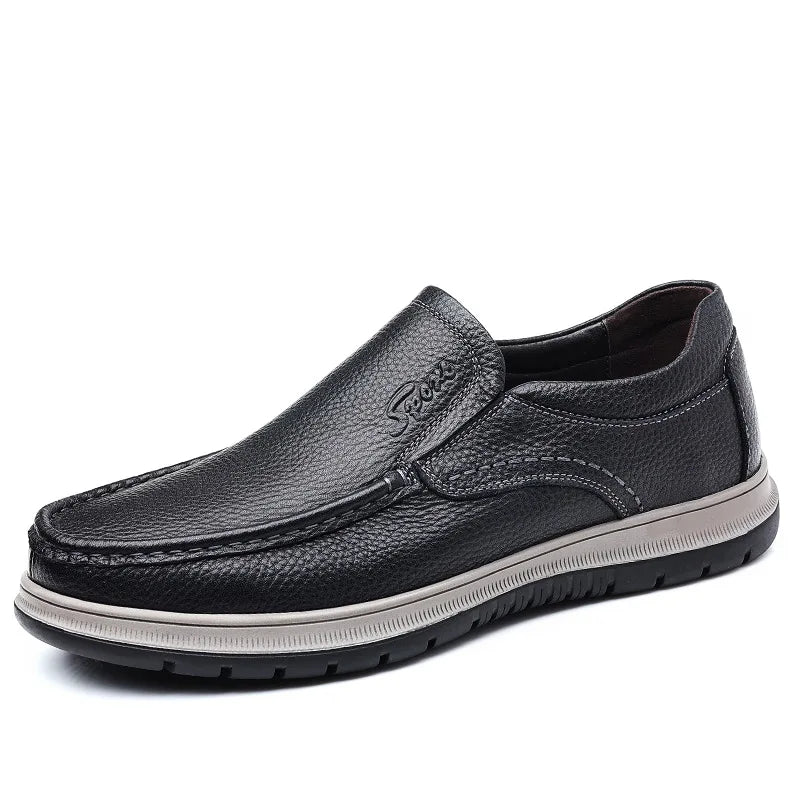Men's Casual Loafers Fashion Handmade Leather Shoes Classic Business Dress Shoes for Men Driving Shoes Elderly Loafers Moccasins
