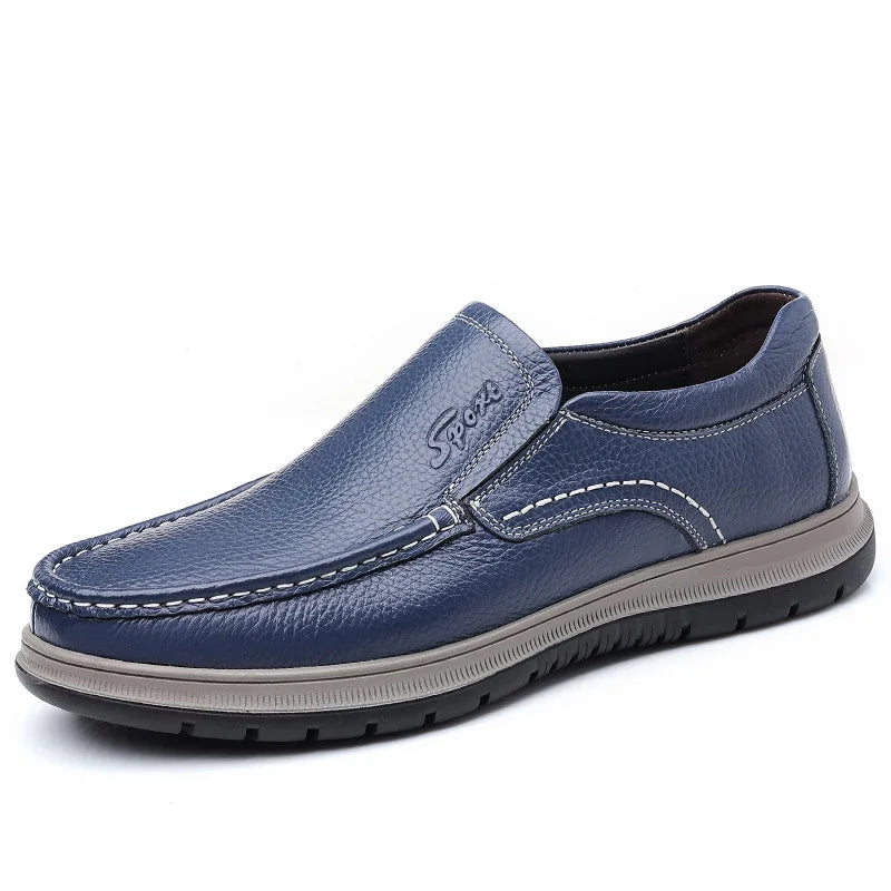 Men's Casual Loafers Fashion Handmade Leather Shoes Classic Business Dress Shoes for Men Driving Shoes Elderly Loafers Moccasins