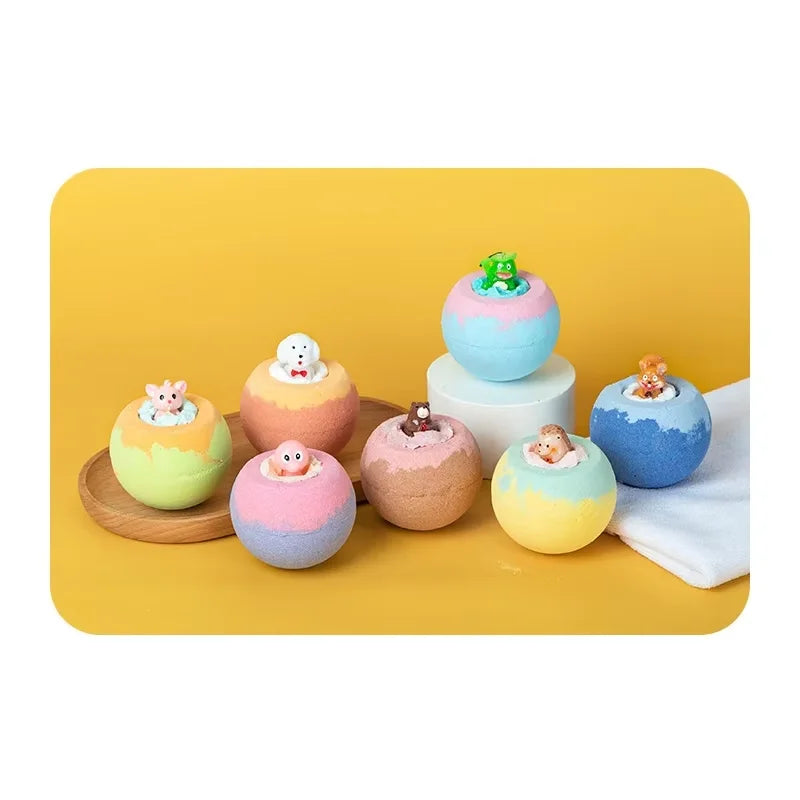 100G Bath Bombs for Kids with Surprise Toys Inside for Kids & Boys and Girls Holiday Bubble Bath with Cheerful Scent