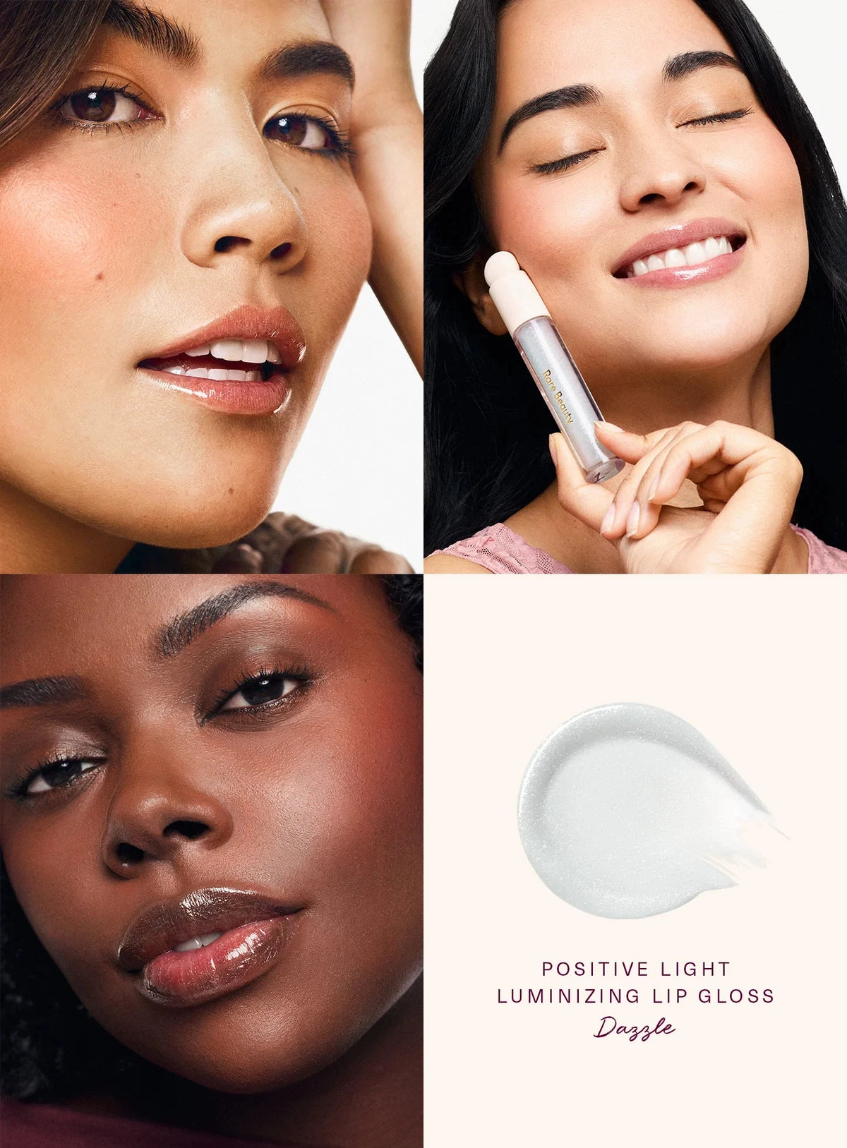 Rare Beauty Transparent Fine Shining Lip Care Lip Powder Blusher High Gloss Liquid Coloring Facial Saturation Repair Stick