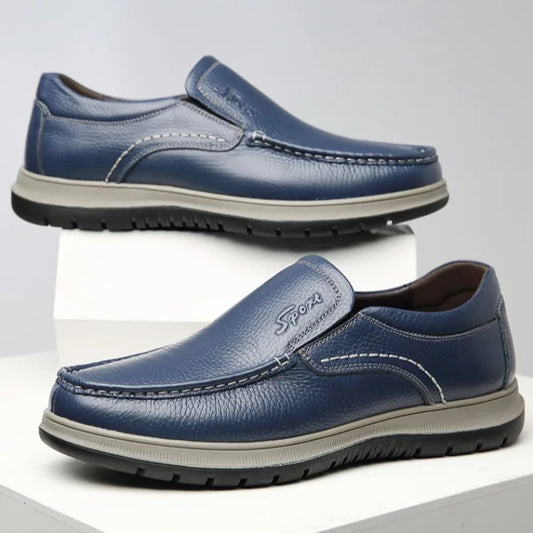 Men's Casual Loafers Fashion Handmade Leather Shoes Classic Business Dress Shoes for Men Driving Shoes Elderly Loafers Moccasins
