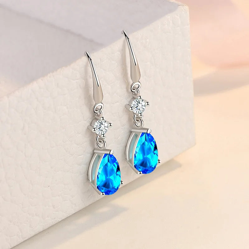 925 Sterling Silver Earrings luxury Circle Zircon Hoop Earring for Grils Woman Wedding party Jewelry Gifts Fine Jewelry
