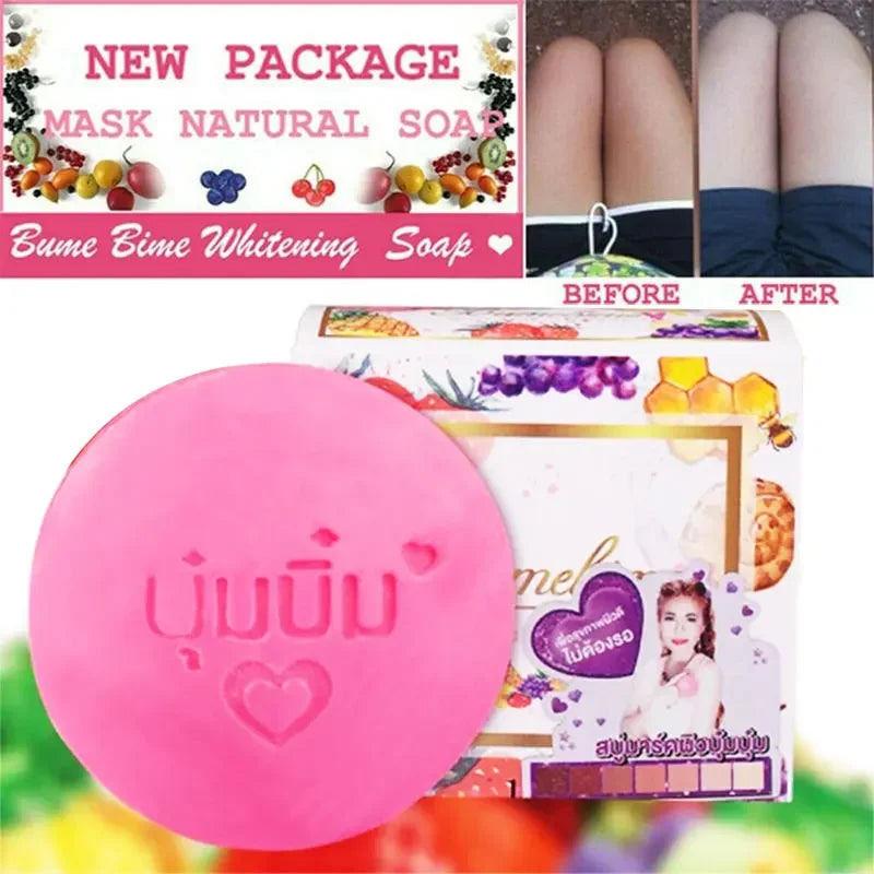Instant Miracle Whitening Soap Thailand Bumebime Handmade Soap White Skin Natural Soaps Bath Fruit Essential Oil Soap 100g