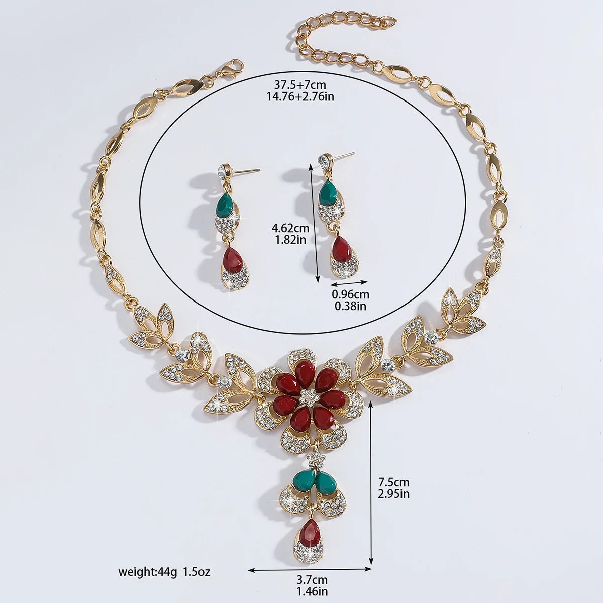 Luxury Color Matching Unique Necklace Earring Set Date Party Banquet Bridal Wedding Dress High End Jewelry