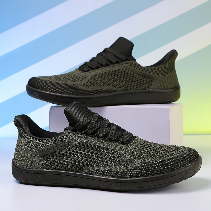 Plus Size 50 51 52 53 54 Wide Toe Box Barefoot Shoes Men Casual Mesh Shoes Minimalist Zero Drop Sneakers Breathable Big Foot