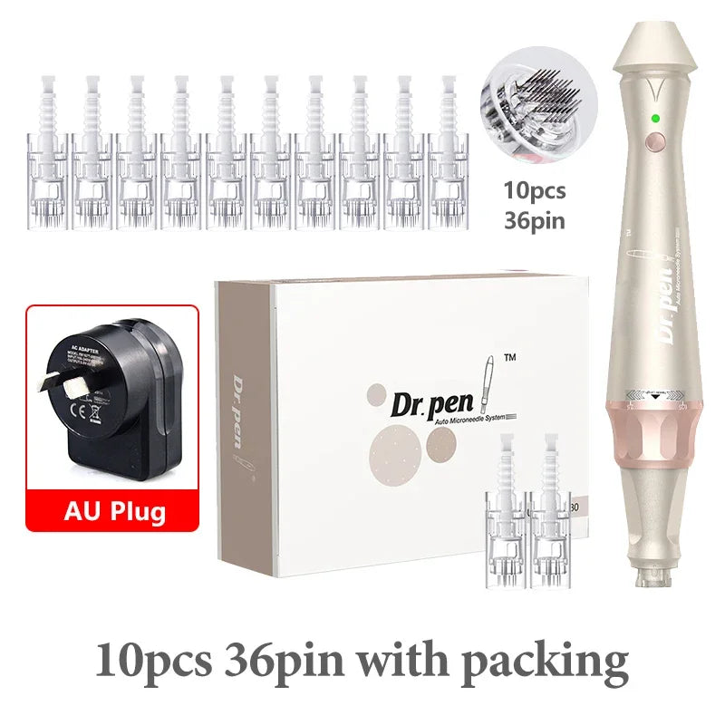Dr.pen E30 with 12pcs Pen with Cartridges Nano Wireless Skin Care Kit Skin 0.25mm Needle Pen Skin Rejuvenation Machine