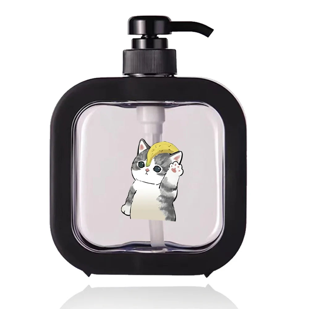 Detachable Hand Sanitizer Container Large Capacity Pump Lotion Bottle Soap Dispenser Home Travel Organizer Cat Pattern