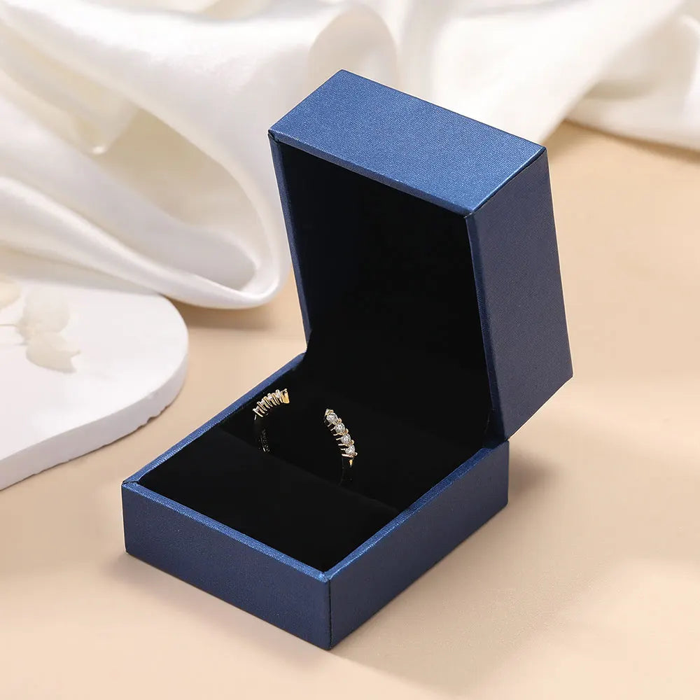 Pretty Beauty S925 Sterling Silver Moissanite Open Ring Wedding Band Gold Plated Trendy Jewelry Gifts for Women Birthday Party