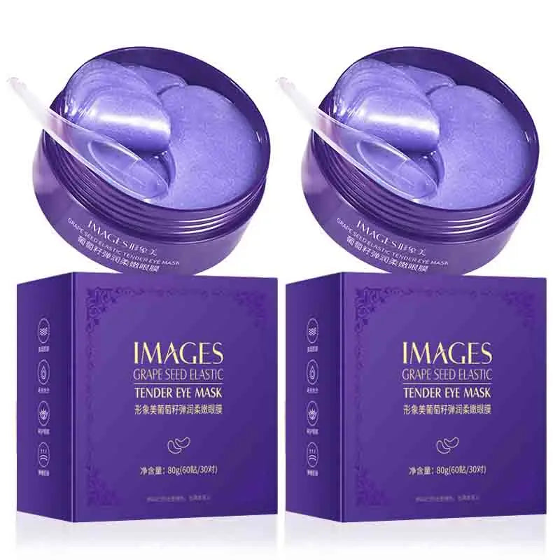 60pcs/box IMAGES Vitamin C Grape Crystal Collagen Eye Mask Anti Dark Circles Eyes Bags Moisturizing Eye Patches Eyes Skin Care